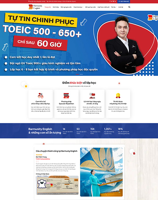Mẫu web trung tâm luyện thi toeic