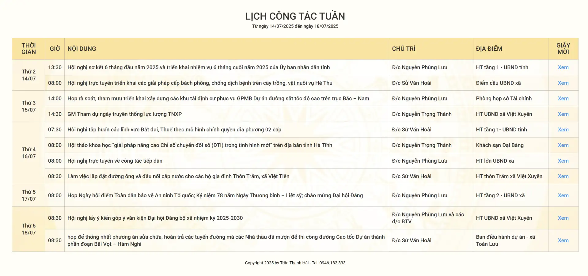 Toptheme.info - Plugin lịch công tác cho ủy ban